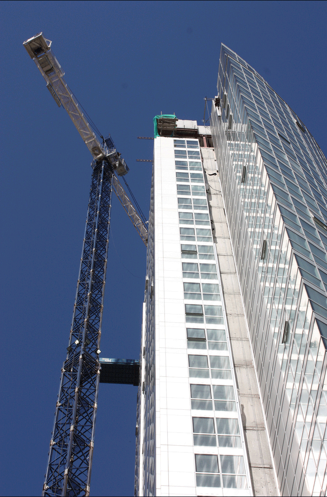 Obel Tower, Belfast, under construction.